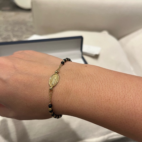 Lucia Maria Virgin Mary rosary bracelet. Silver 925. 18 K gold plated. Authentic - Picture 5 of 6
